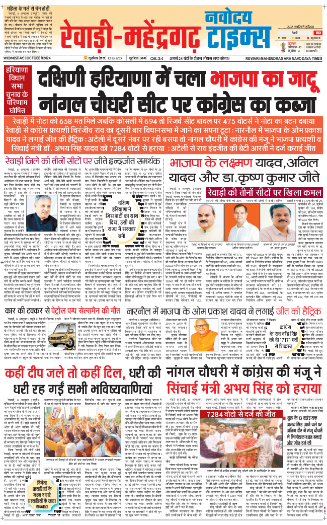REWARI MAHENDERGARH TIMES 2024-10-09