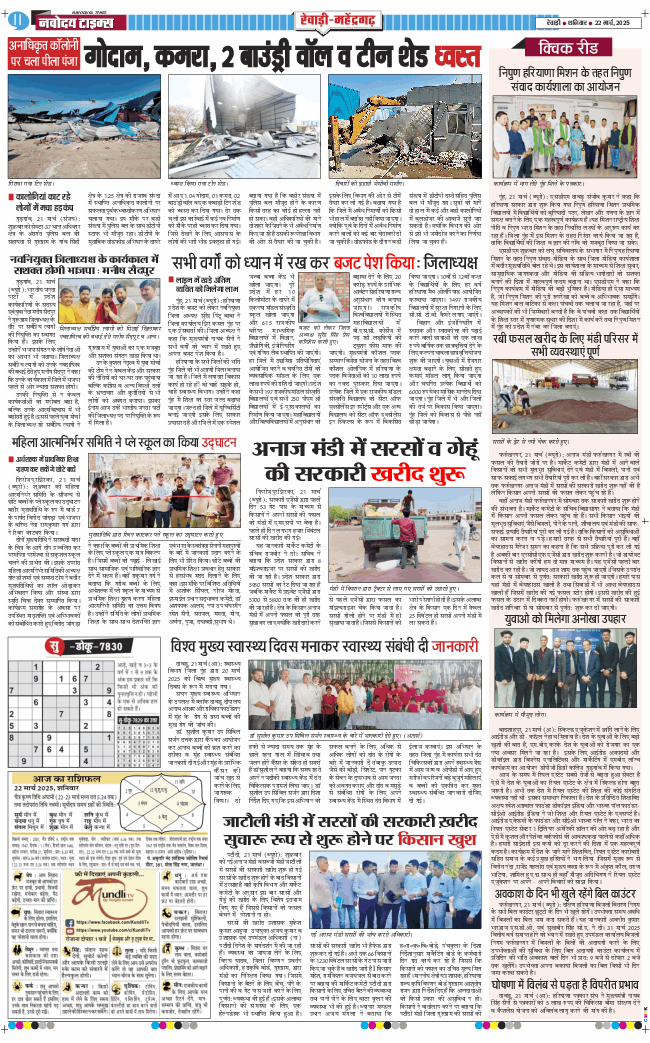 REWARI MAHENDERGARH TIMES 2025-03-22
