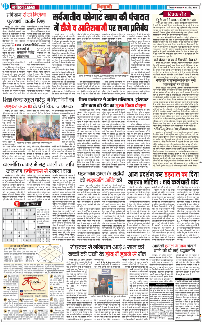 BHIWANI TIMES 2025-04-28