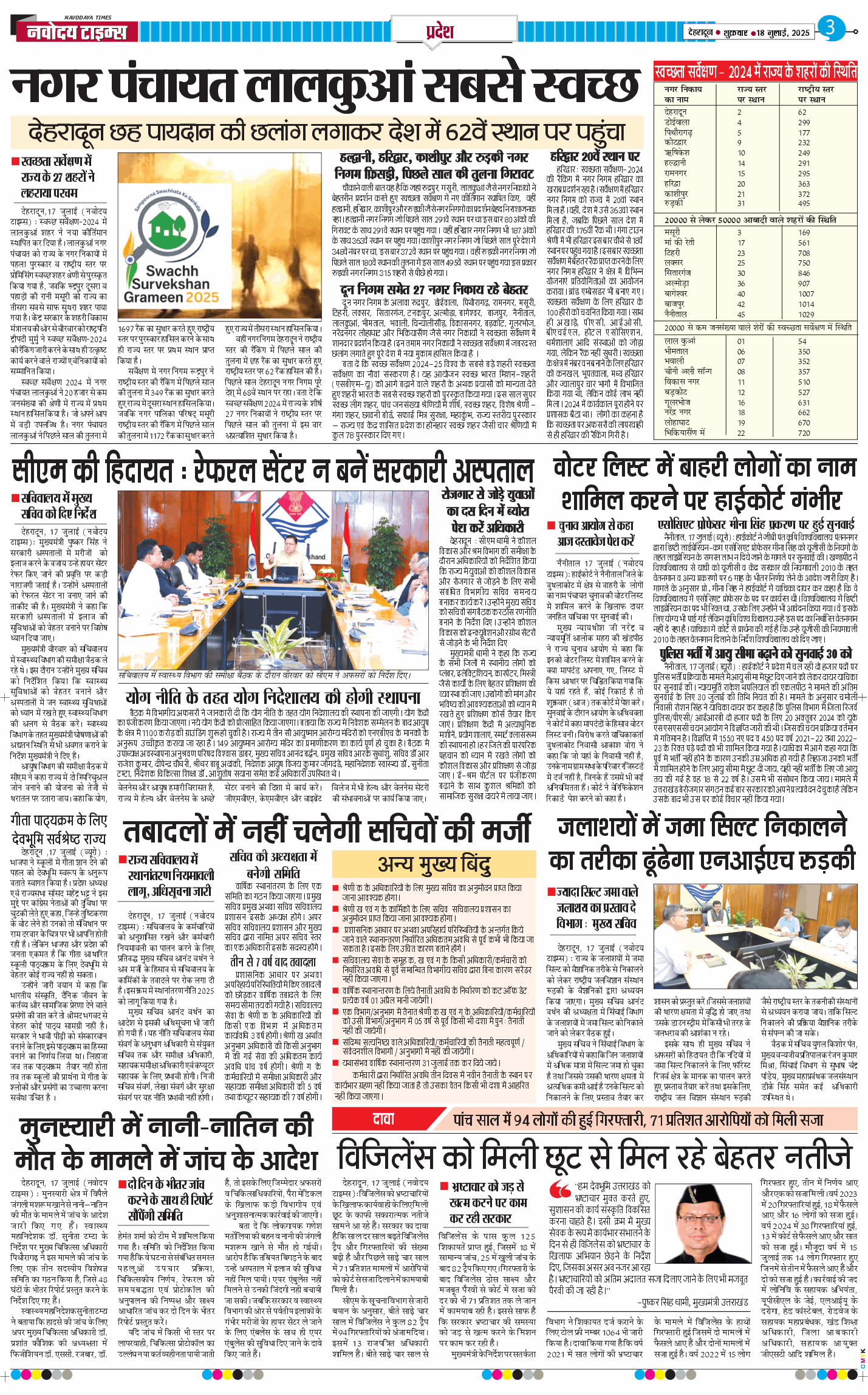 THE NAVODAYA TIMES MAIN UTTARAKHAND AND DEHRADUN 2025-07-18