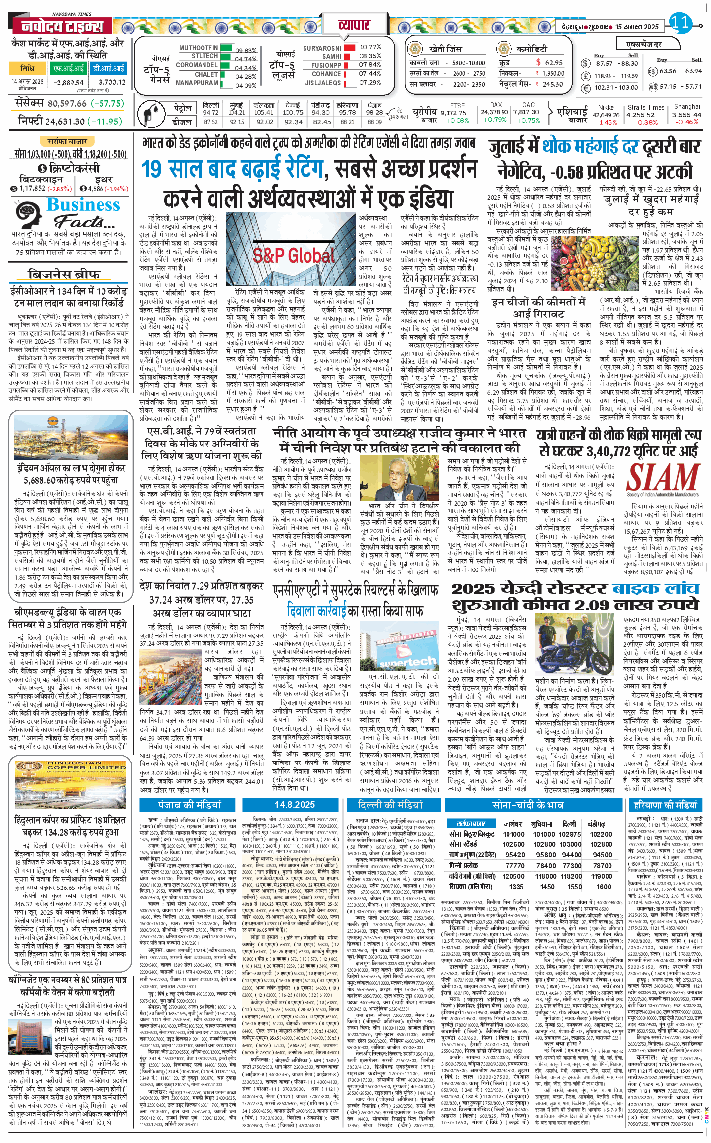 THE NAVODAYA TIMES MAIN UTTARAKHAND AND DEHRADUN 2025-08-15
