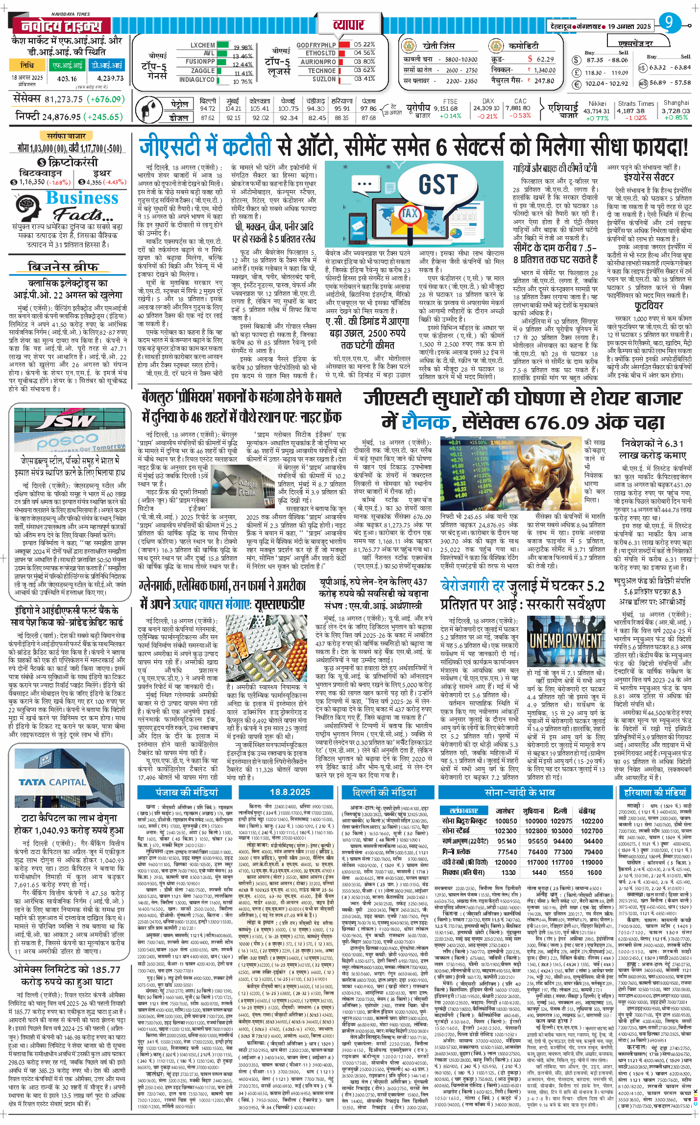 THE NAVODAYA TIMES MAIN UTTARAKHAND AND DEHRADUN 2025-08-19