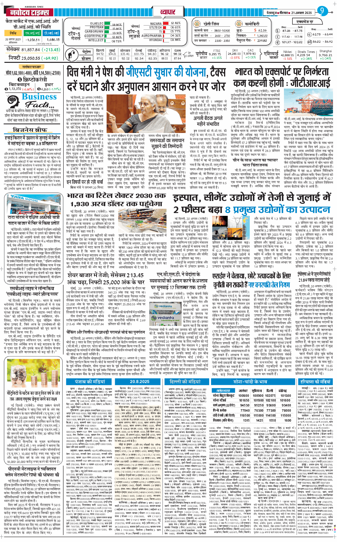THE NAVODAYA TIMES MAIN UTTARAKHAND AND DEHRADUN 2025-08-21