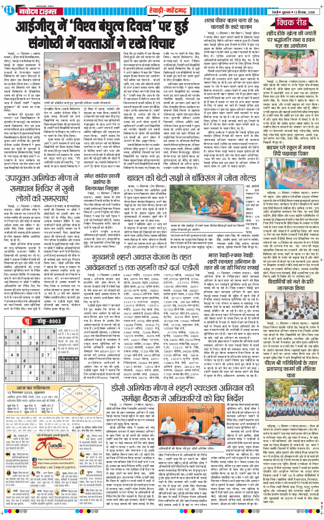 REWARI MAHENDERGARH TIMES 2025-09-12
