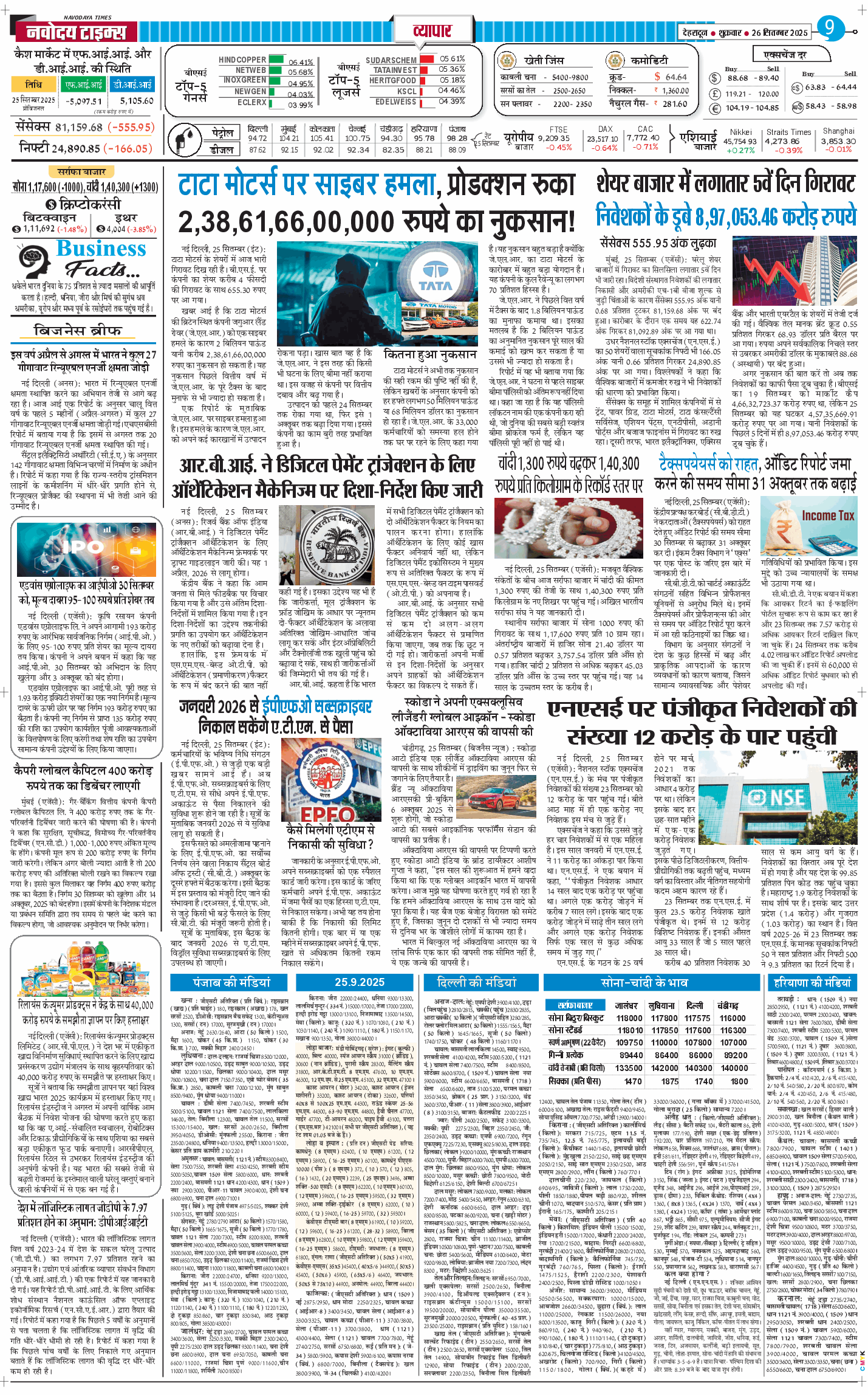 THE NAVODAYA TIMES MAIN UTTARAKHAND AND DEHRADUN 2025-09-26