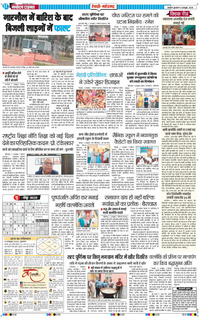 REWARI MAHENDERGARH TIMES 2025-10-08