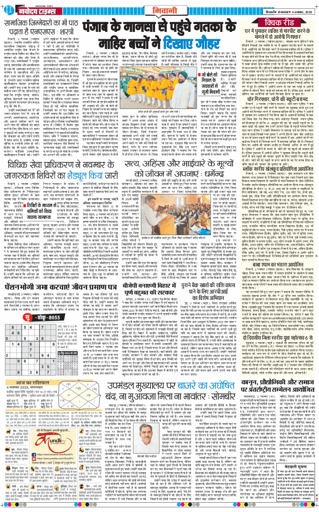 BHIWANI TIMES 2025-11-04