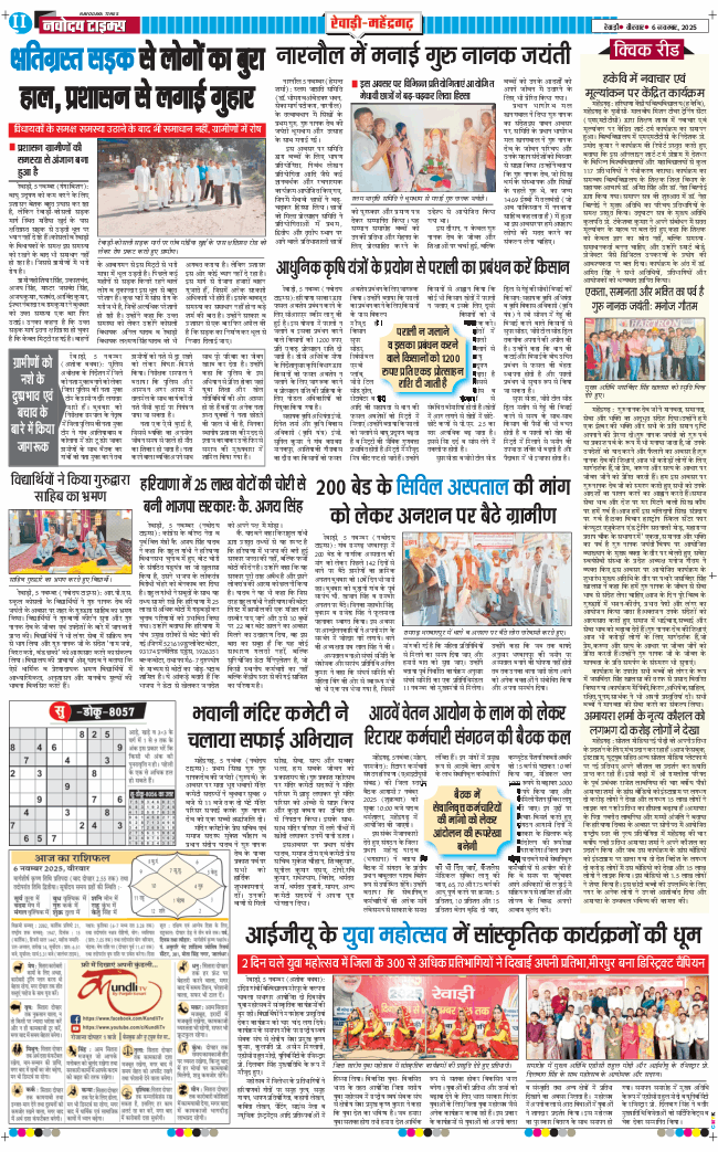 REWARI MAHENDERGARH TIMES 2025-11-06
