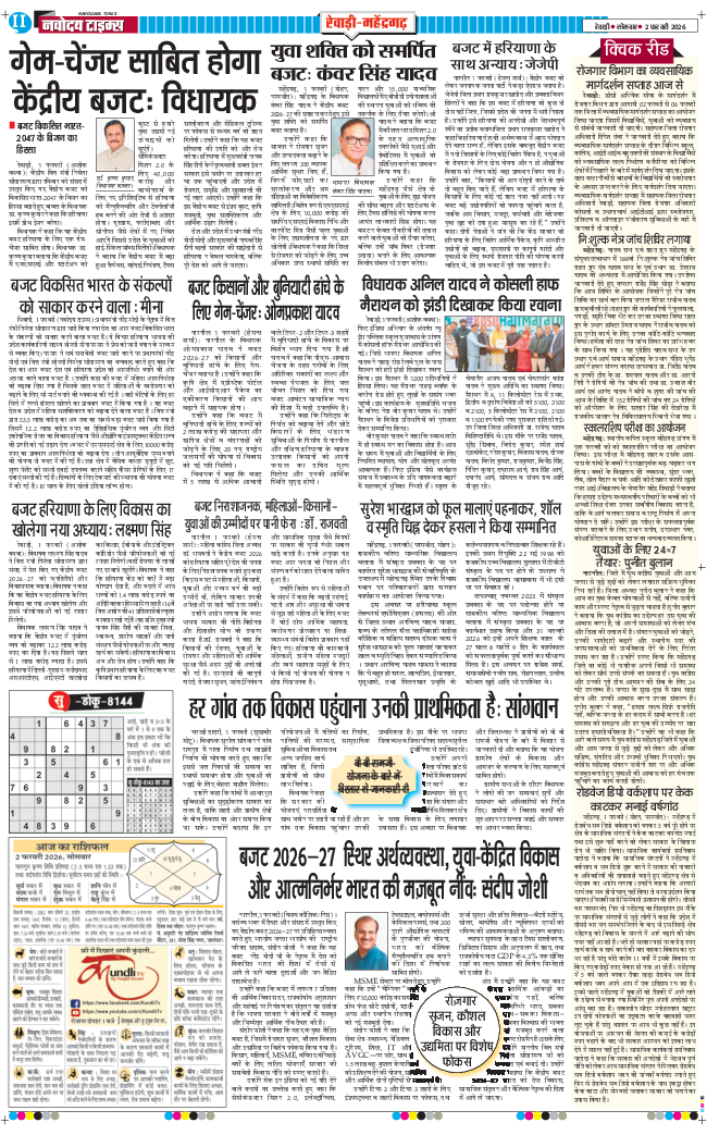 REWARI MAHENDERGARH TIMES 2026-02-02