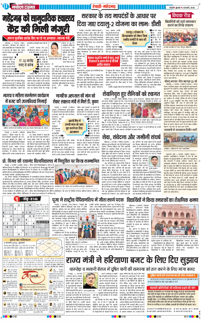 REWARI MAHENDERGARH TIMES 2026-02-04