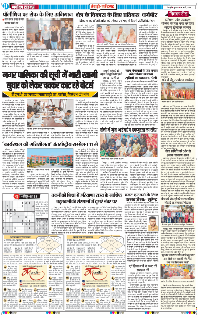 REWARI MAHENDERGARH TIMES 2026-03-04