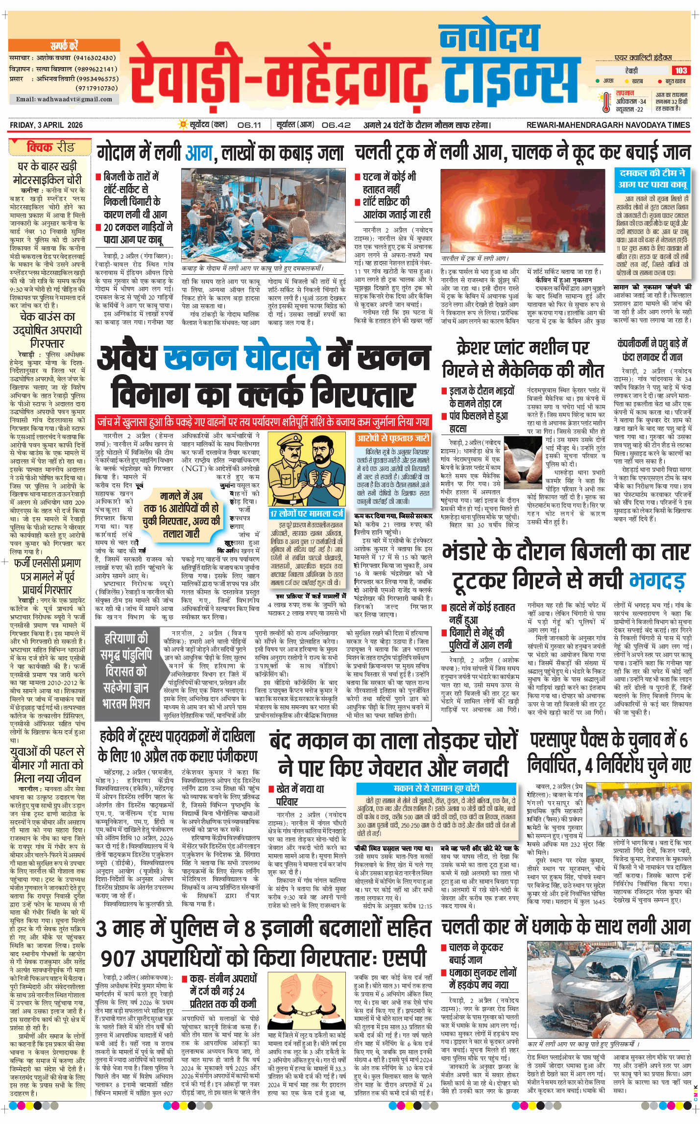 REWARI MAHENDERGARH TIMES 2026-04-03