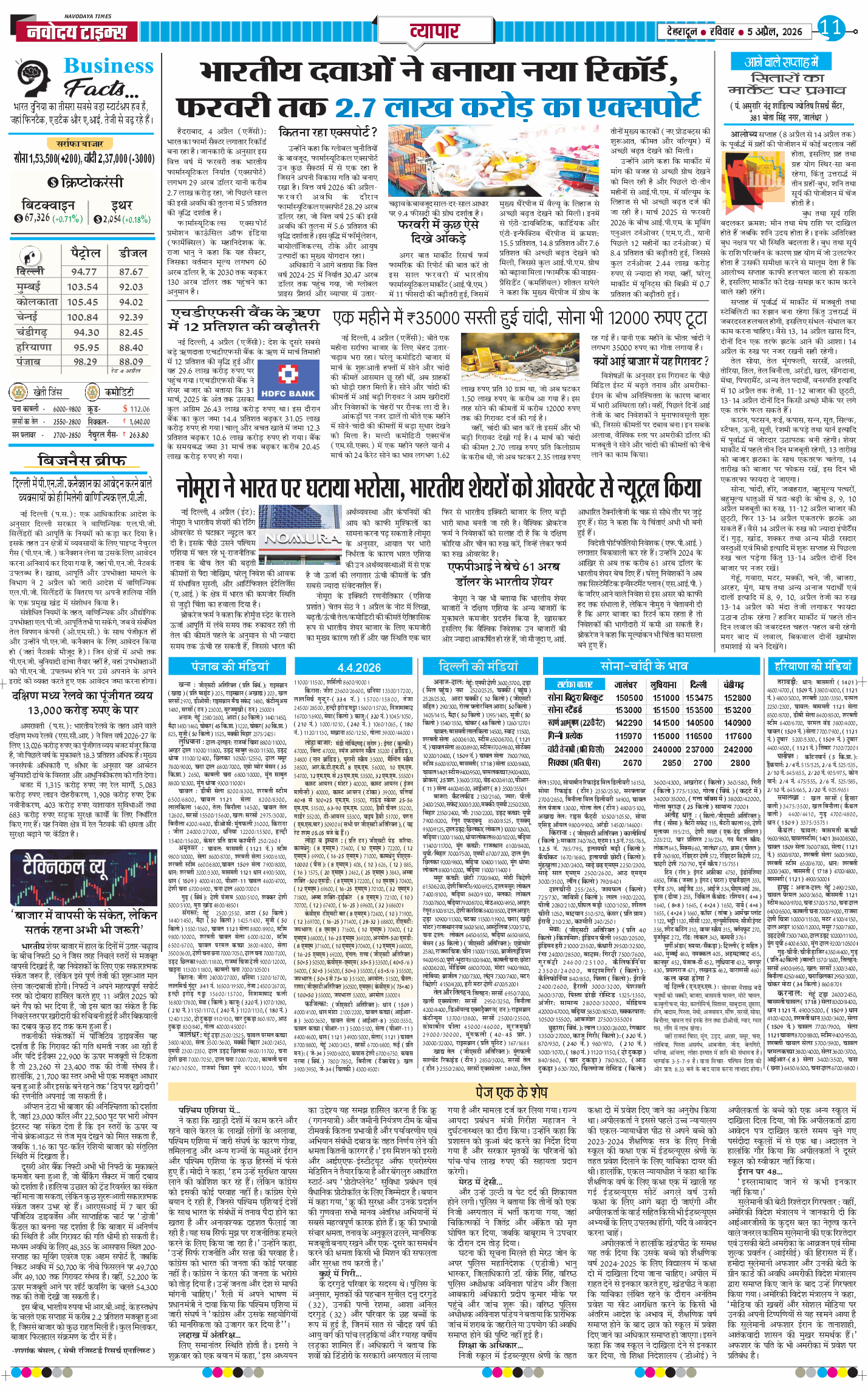 THE NAVODAYA TIMES MAIN UTTARAKHAND AND DEHRADUN 2026-04-05
