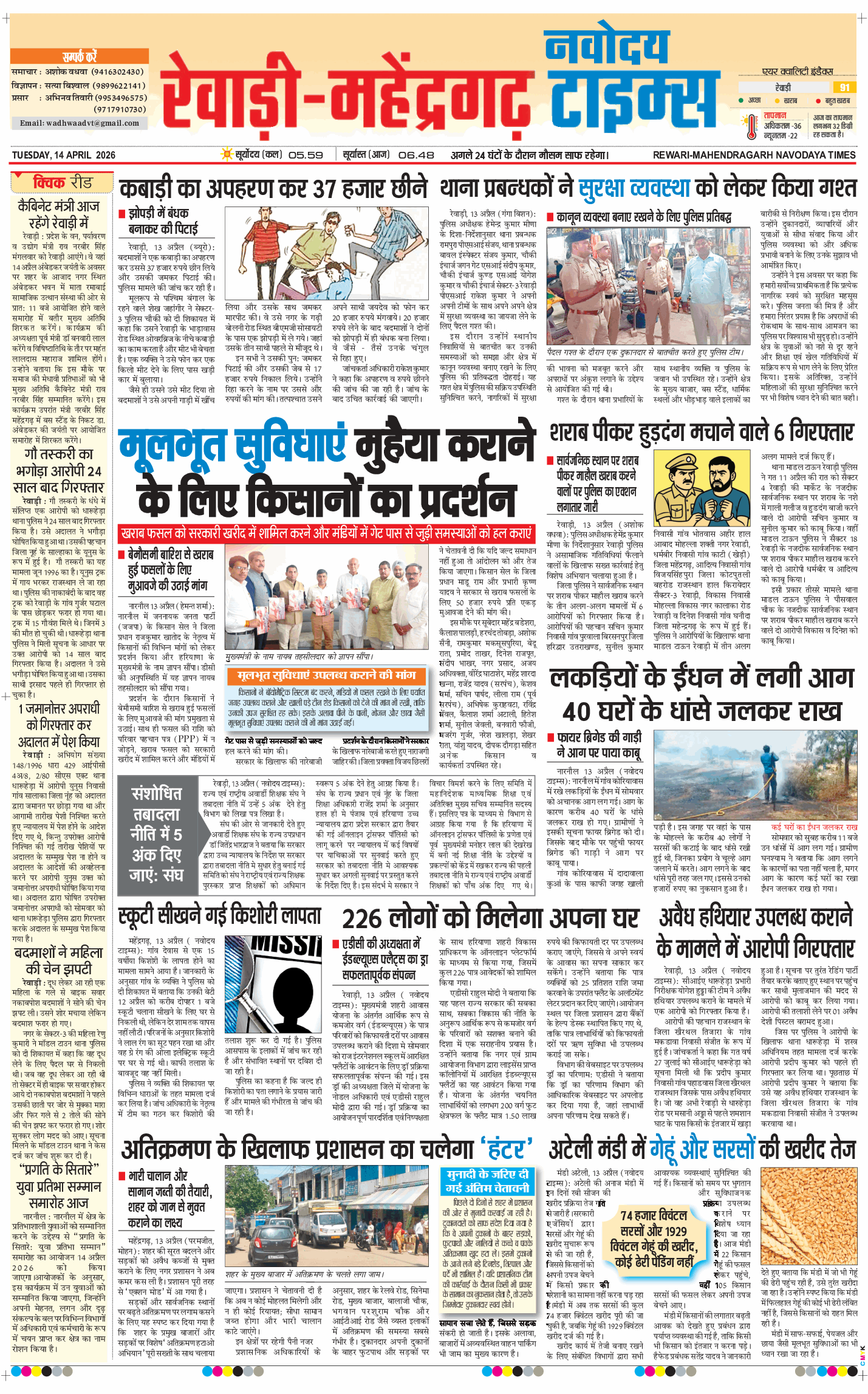 REWARI MAHENDERGARH TIMES 2026-04-14