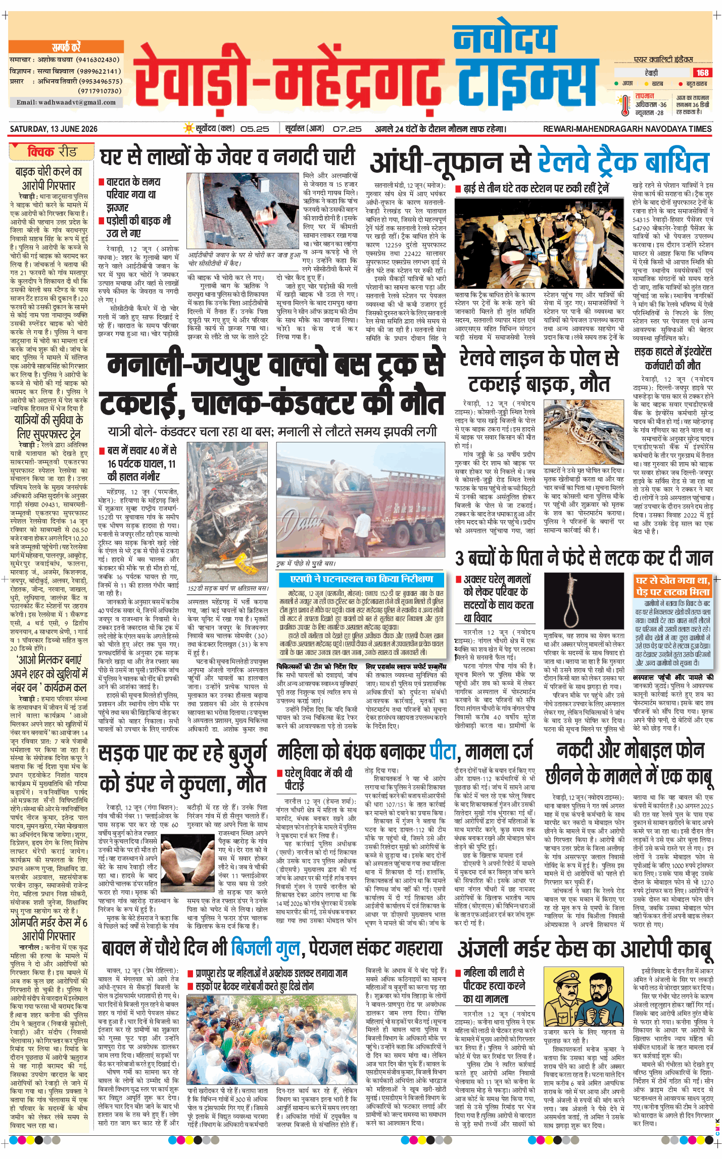 REWARI MAHENDERGARH TIMES 2026-06-13