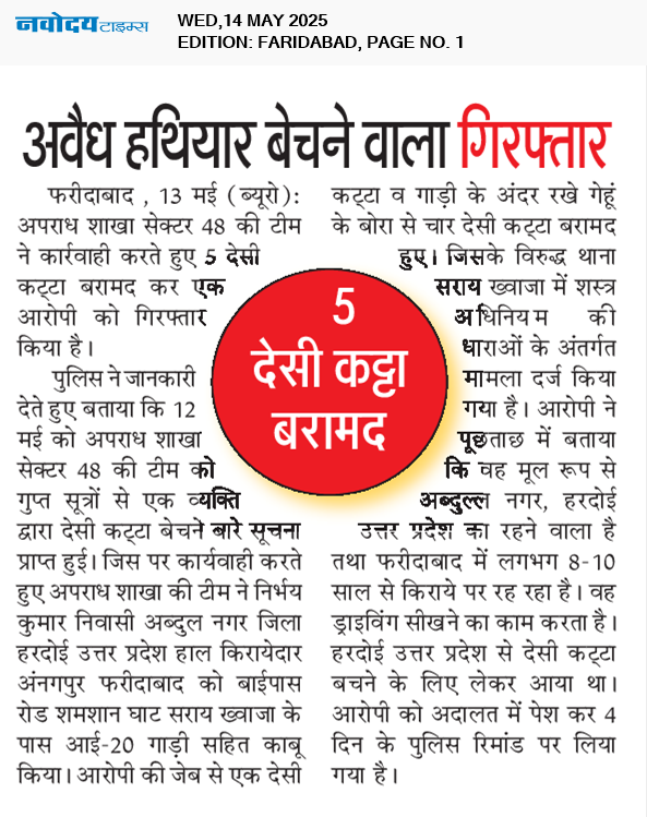 Faridabad 5/14/2025 12:00:00 AM