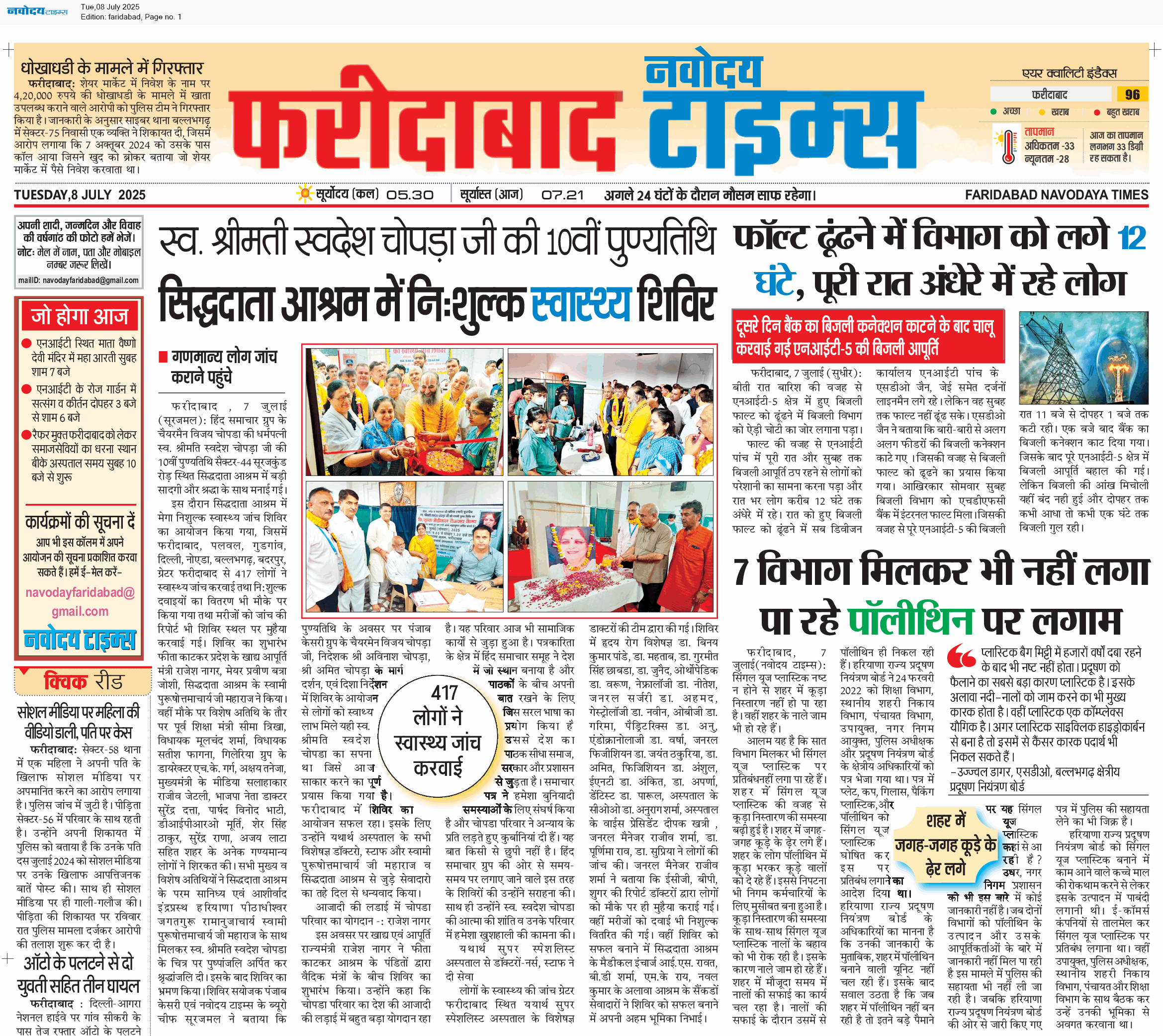 Faridabad 7/8/2025 12:00:00 AM