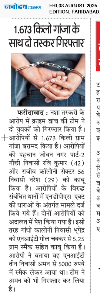 Faridabad 8/8/2025 12:00:00 AM