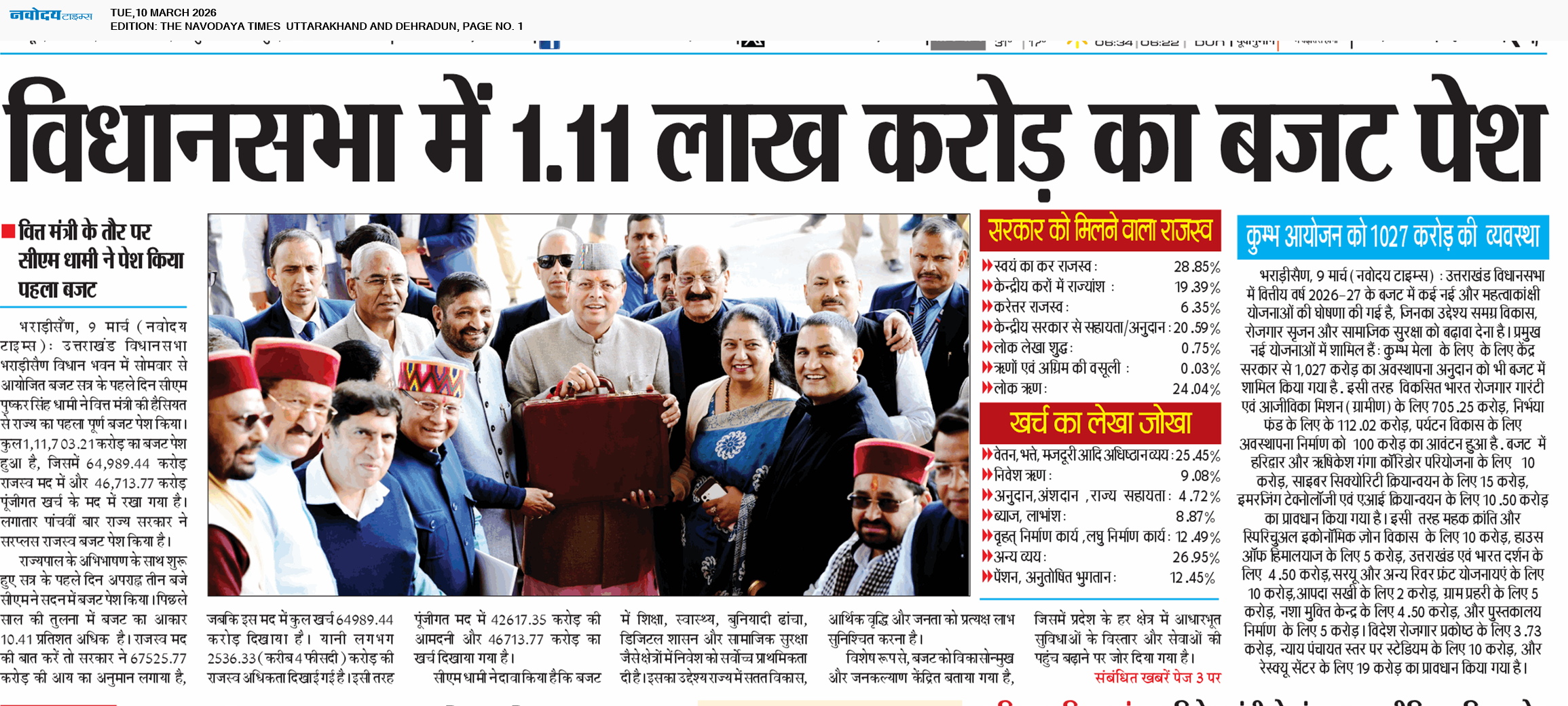 THE NAVODAYA TIMES MAIN UTTARAKHAND AND DEHRADUN 3/10/2026 12:00:00 AM