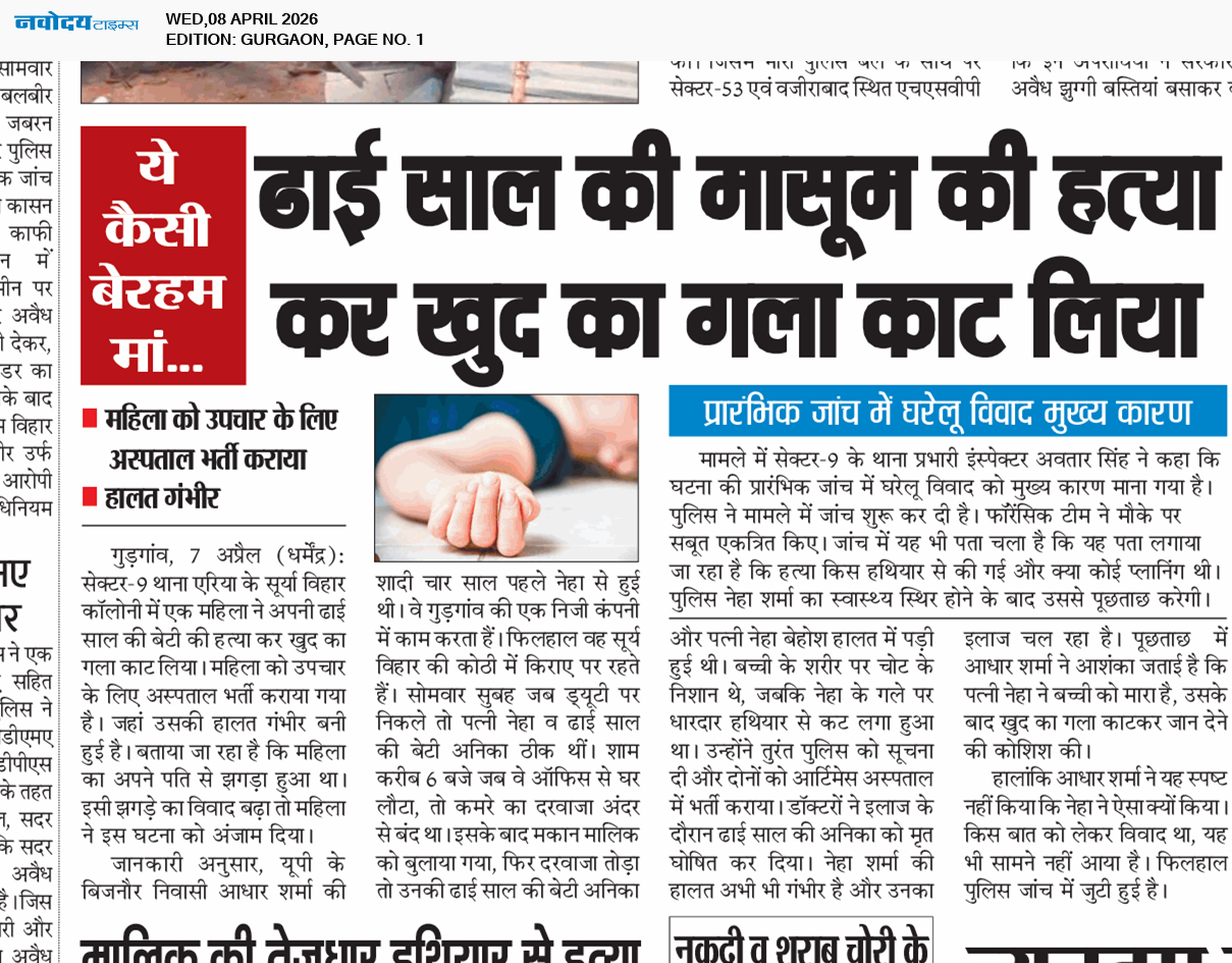 Gurgaon 4/8/2026 12:00:00 AM