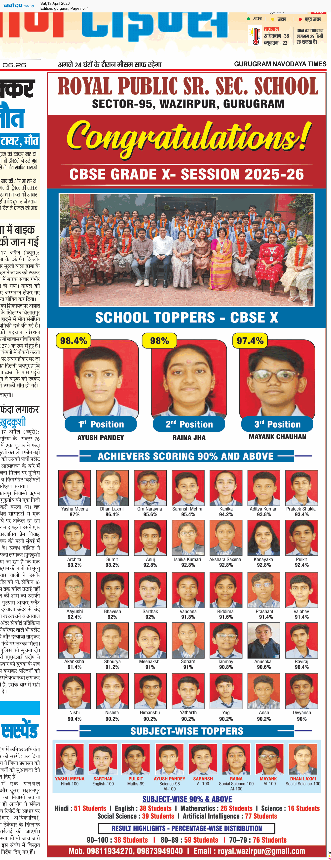 Gurgaon 4/18/2026 12:00:00 AM