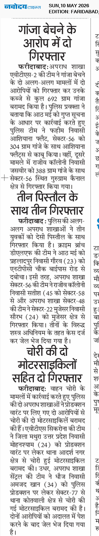 Faridabad 5/10/2026 12:00:00 AM