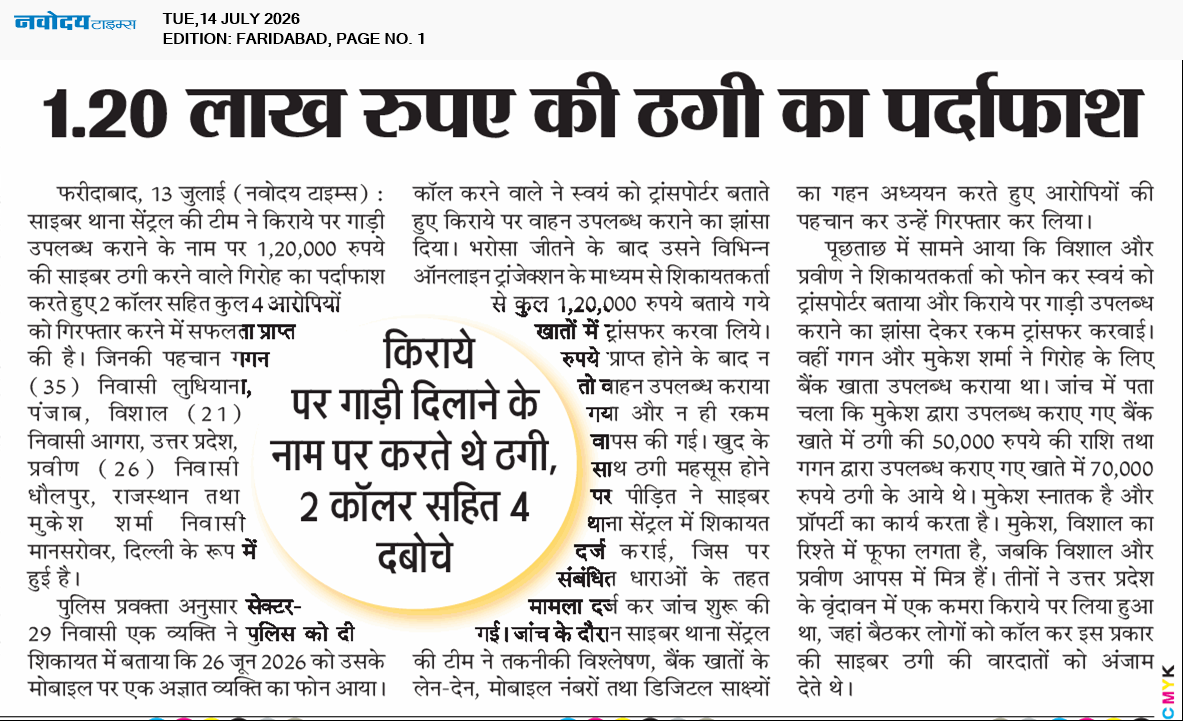 Faridabad 7/14/2026 12:00:00 AM