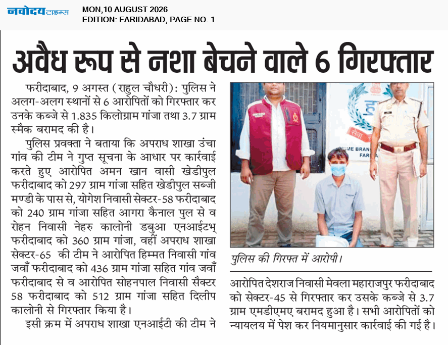 Faridabad 8/10/2026 12:00:00 AM