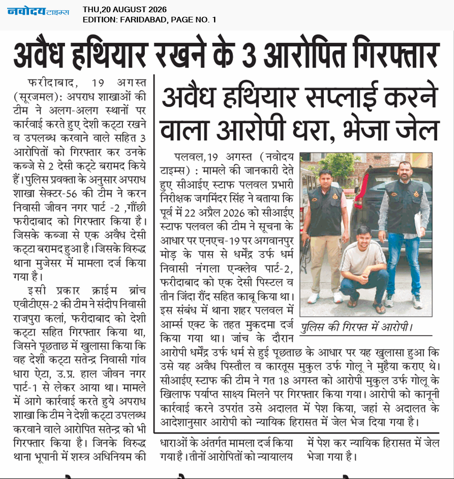 Faridabad 8/20/2026 12:00:00 AM