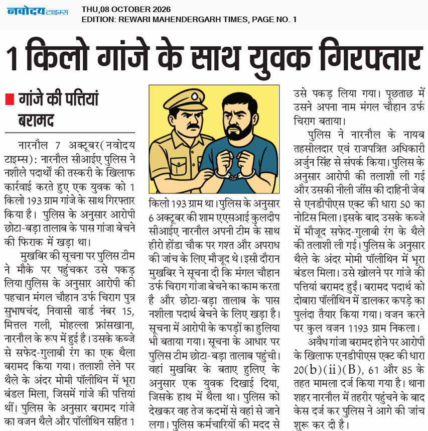 REWARI MAHENDERGARH TIMES 10/8/2026 12:00:00 AM